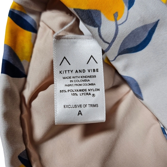 Kitty And Vibe "Florence" Swim Top, Light Blue/Lemons, Size A - Picture 11 of 13